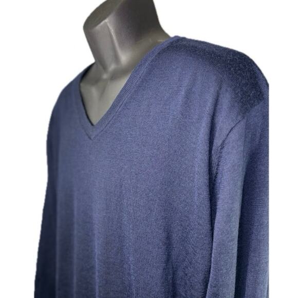 Lot of 2 Fields Classics Mens Large 100% Soft Wool Green Navy Sweater Washable - Picture 7 of 10